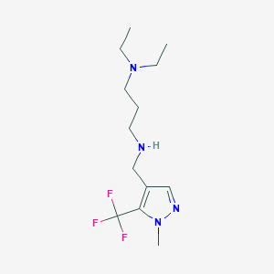 molecular formula C13H23F3N4 B11731110 [3-(diethylamino)propyl]({[1-methyl-5-(trifluoromethyl)-1H-pyrazol-4-yl]methyl})amine 