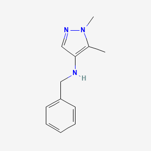 molecular formula C12H15N3 B11731154 N-Benzyl-1,5-dimethyl-1H-pyrazol-4-amine 