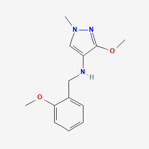 molecular formula C13H17N3O2 B11731155 3-methoxy-N-(2-methoxybenzyl)-1-methyl-1H-pyrazol-4-amine 