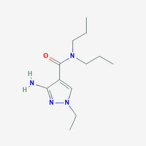 molecular formula C12H22N4O B11731158 3-Amino-1-ethyl-N,N-dipropyl-1H-pyrazole-4-carboxamide 