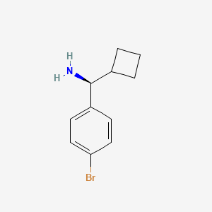 molecular formula C11H14BrN B11731198 (1S)-1-(4-bromophenyl)-1-cyclobutylmethanamine 