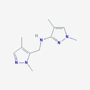 molecular formula C11H17N5 B11731224 N-[(1,4-dimethyl-1H-pyrazol-5-yl)methyl]-1,4-dimethyl-1H-pyrazol-3-amine 