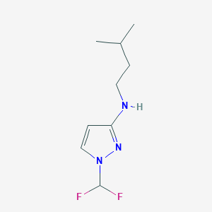 molecular formula C9H15F2N3 B11731274 1-(difluoromethyl)-N-(3-methylbutyl)-1H-pyrazol-3-amine 