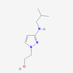 molecular formula C9H17N3O B11731308 2-{3-[(2-methylpropyl)amino]-1H-pyrazol-1-yl}ethan-1-ol 