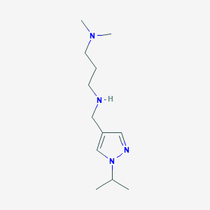 molecular formula C12H24N4 B11731313 [3-(dimethylamino)propyl]({[1-(propan-2-yl)-1H-pyrazol-4-yl]methyl})amine 