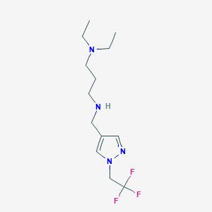 molecular formula C13H23F3N4 B11731314 [3-(diethylamino)propyl]({[1-(2,2,2-trifluoroethyl)-1H-pyrazol-4-yl]methyl})amine 