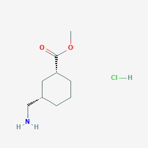 molecular formula C9H18ClNO2 B11731341 Rel-methyl (1R,3S)-3-(aminomethyl)cyclohexane-1-carboxylate hydrochloride 