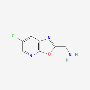 molecular formula C7H6ClN3O B11731344 6-Chlorooxazolo[5,4-b]pyridine-2-methanamine 