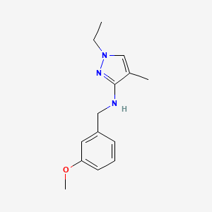 molecular formula C14H19N3O B11731367 1-ethyl-N-(3-methoxybenzyl)-4-methyl-1H-pyrazol-3-amine 