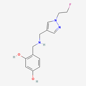 molecular formula C13H16FN3O2 B11731371 4-[({[1-(2-fluoroethyl)-1H-pyrazol-4-yl]methyl}amino)methyl]benzene-1,3-diol 