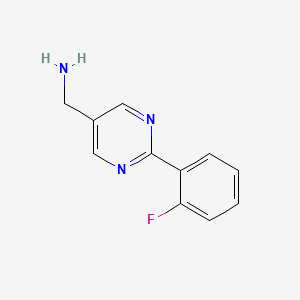 molecular formula C11H10FN3 B11731416 (2-(2-Fluorophenyl)pyrimidin-5-yl)methanamine 