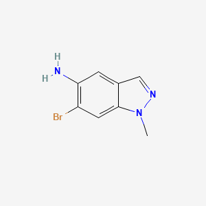 molecular formula C8H8BrN3 B11731438 6-Bromo-1-methyl-1H-indazol-5-amine 