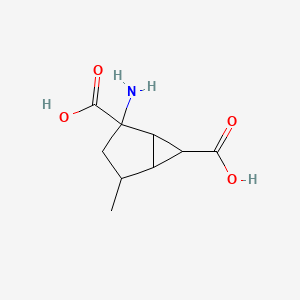 molecular formula C9H13NO4 B11731450 2-Amino-4-methylbicyclo[3.1.0]hexane-2,6-dicarboxylic acid 