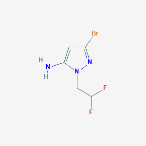 molecular formula C5H6BrF2N3 B11731470 3-Bromo-1-(2,2-difluoroethyl)-1h-pyrazol-5-amine 