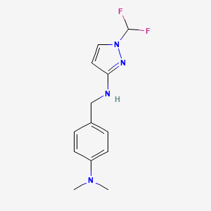 molecular formula C13H16F2N4 B11731479 1-(difluoromethyl)-N-{[4-(dimethylamino)phenyl]methyl}-1H-pyrazol-3-amine 