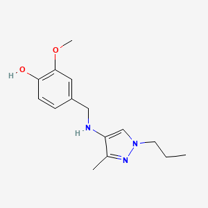 molecular formula C15H21N3O2 B11731494 2-methoxy-4-{[(3-methyl-1-propyl-1H-pyrazol-4-yl)amino]methyl}phenol CAS No. 1856087-01-8