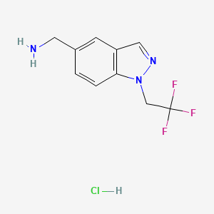 [1-(2,2,2-Trifluoroethyl)indazol-5-yl]methanamine;hydrochloride