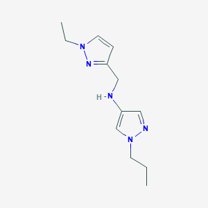 molecular formula C12H19N5 B11731534 N-[(1-ethyl-1H-pyrazol-3-yl)methyl]-1-propyl-1H-pyrazol-4-amine 