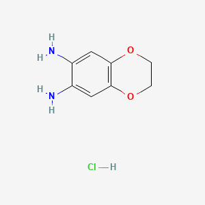 molecular formula C8H11ClN2O2 B11731541 2,3-Dihydro-1,4-benzodioxine-6,7-diamine hydrochloride 