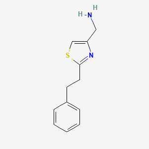 molecular formula C12H14N2S B11731584 [2-(2-Phenylethyl)-1,3-thiazol-4-yl]methanamine 