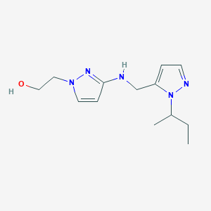 molecular formula C13H21N5O B11731590 2-[3-({[1-(butan-2-yl)-1H-pyrazol-5-yl]methyl}amino)-1H-pyrazol-1-yl]ethan-1-ol 