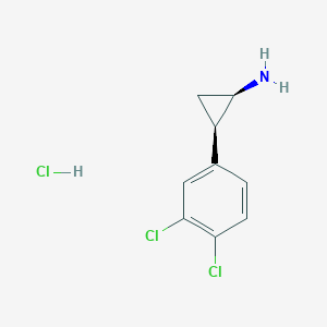 molecular formula C9H10Cl3N B11731593 (1R,2R)-2-(3,4-dichlorophenyl)cyclopropan-1-amine hydrochloride 