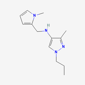 molecular formula C13H20N4 B11731601 3-methyl-N-[(1-methyl-1H-pyrrol-2-yl)methyl]-1-propyl-1H-pyrazol-4-amine 