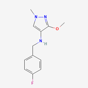 molecular formula C12H14FN3O B11731628 N-(4-fluorobenzyl)-3-methoxy-1-methyl-1H-pyrazol-4-amine CAS No. 1856020-41-1