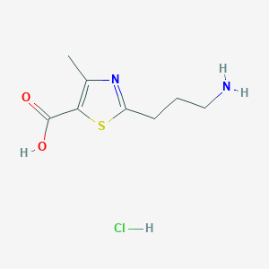 molecular formula C8H13ClN2O2S B11731642 2-(3-Aminopropyl)-4-methyl-1,3-thiazole-5-carboxylic acid hydrochloride 