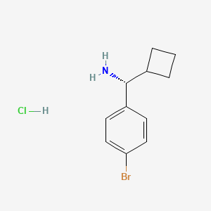 molecular formula C11H15BrClN B11731672 (R)-(4-bromophenyl)(cyclobutyl)methanamine hydrochloride 