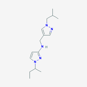 molecular formula C15H25N5 B11731675 1-(butan-2-yl)-N-{[1-(2-methylpropyl)-1H-pyrazol-4-yl]methyl}-1H-pyrazol-3-amine 