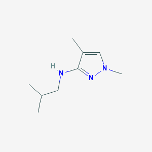 molecular formula C9H17N3 B11731681 1,4-dimethyl-N-(2-methylpropyl)-1H-pyrazol-3-amine 