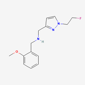 molecular formula C14H18FN3O B11731689 {[1-(2-fluoroethyl)-1H-pyrazol-3-yl]methyl}[(2-methoxyphenyl)methyl]amine 