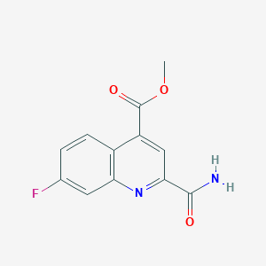 molecular formula C12H9FN2O3 B11731700 Methyl 2-carbamoyl-7-fluoroquinoline-4-carboxylate 