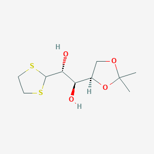 molecular formula C10H18O4S2 B11731710 (1S,2R)-1-[(4R)-2,2-dimethyl-1,3-dioxolan-4-yl]-2-(1,3-dithiolan-2-yl)ethane-1,2-diol 