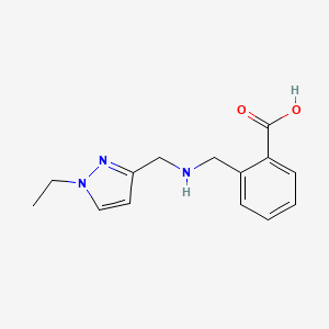 2-({[(1-ethyl-1H-pyrazol-3-yl)methyl]amino}methyl)benzoic acid