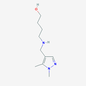 molecular formula C10H19N3O B11731714 4-{[(1,5-dimethyl-1H-pyrazol-4-yl)methyl]amino}butan-1-ol 