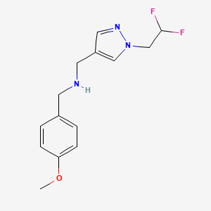 {[1-(2,2-difluoroethyl)-1H-pyrazol-4-yl]methyl}[(4-methoxyphenyl)methyl]amine