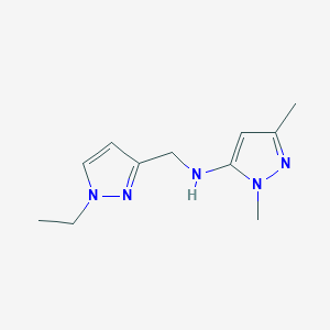 molecular formula C11H17N5 B11731725 N-[(1-ethyl-1H-pyrazol-3-yl)methyl]-1,3-dimethyl-1H-pyrazol-5-amine 