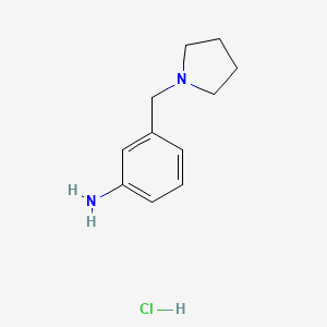 molecular formula C11H17ClN2 B11731730 3-[(Pyrrolidin-1-yl)methyl]aniline hydrochloride 