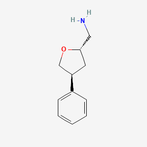 molecular formula C11H15NO B11731757 rac-[(2R,4R)-4-phenyloxolan-2-yl]methanamine 