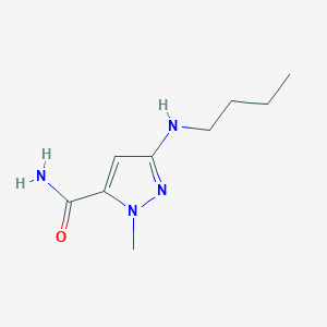 molecular formula C9H16N4O B11731763 3-(butylamino)-1-methyl-1H-pyrazole-5-carboxamide 