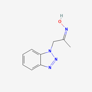 molecular formula C9H10N4O B11731832 (E)-N-[1-(1H-1,2,3-Benzotriazol-1-yl)propan-2-ylidene]hydroxylamine 