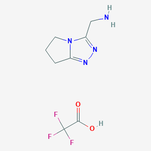 molecular formula C8H11F3N4O2 B11731862 (6,7-Dihydro-5H-pyrrolo[2,1-c][1,2,4]triazol-3-ylmethyl)amine trifluoroacetate salt, AldrichCPR 