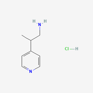 molecular formula C8H13ClN2 B11731872 2-(Pyridin-4-yl)propan-1-amine hydrochloride 