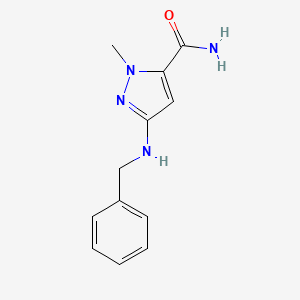 molecular formula C12H14N4O B11731894 3-(benzylamino)-1-methyl-1H-pyrazole-5-carboxamide 