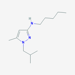 molecular formula C13H25N3 B11731899 5-methyl-1-(2-methylpropyl)-N-pentyl-1H-pyrazol-3-amine 