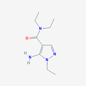 molecular formula C10H18N4O B11731934 5-Amino-N,n,1-triethyl-1H-pyrazole-4-carboxamide 