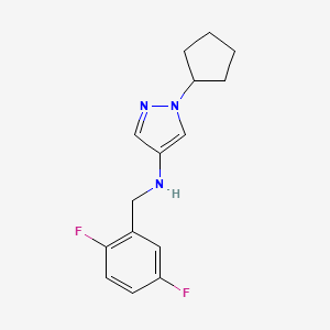 molecular formula C15H17F2N3 B11731951 1-cyclopentyl-N-[(2,5-difluorophenyl)methyl]-1H-pyrazol-4-amine 