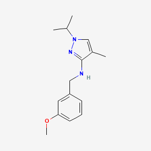 molecular formula C15H21N3O B11731971 N-(3-methoxybenzyl)-4-methyl-1-(propan-2-yl)-1H-pyrazol-3-amine 